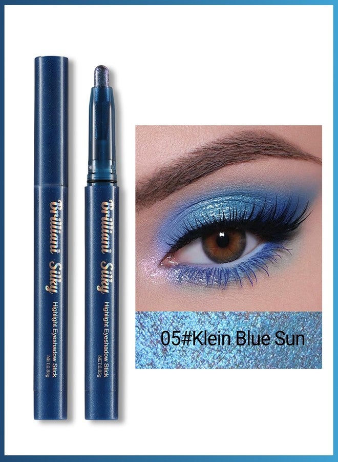 Erinde Blue Glitter Eyeshadow Sticks, Cream Shimmer Eye Shadow Stick, Long-Lasting, Waterproof, Crease-Proof Multichrome Eye Brightener Highlighter Stick Makeup, Vegan & Cruelty-Free, 05 - Image 2